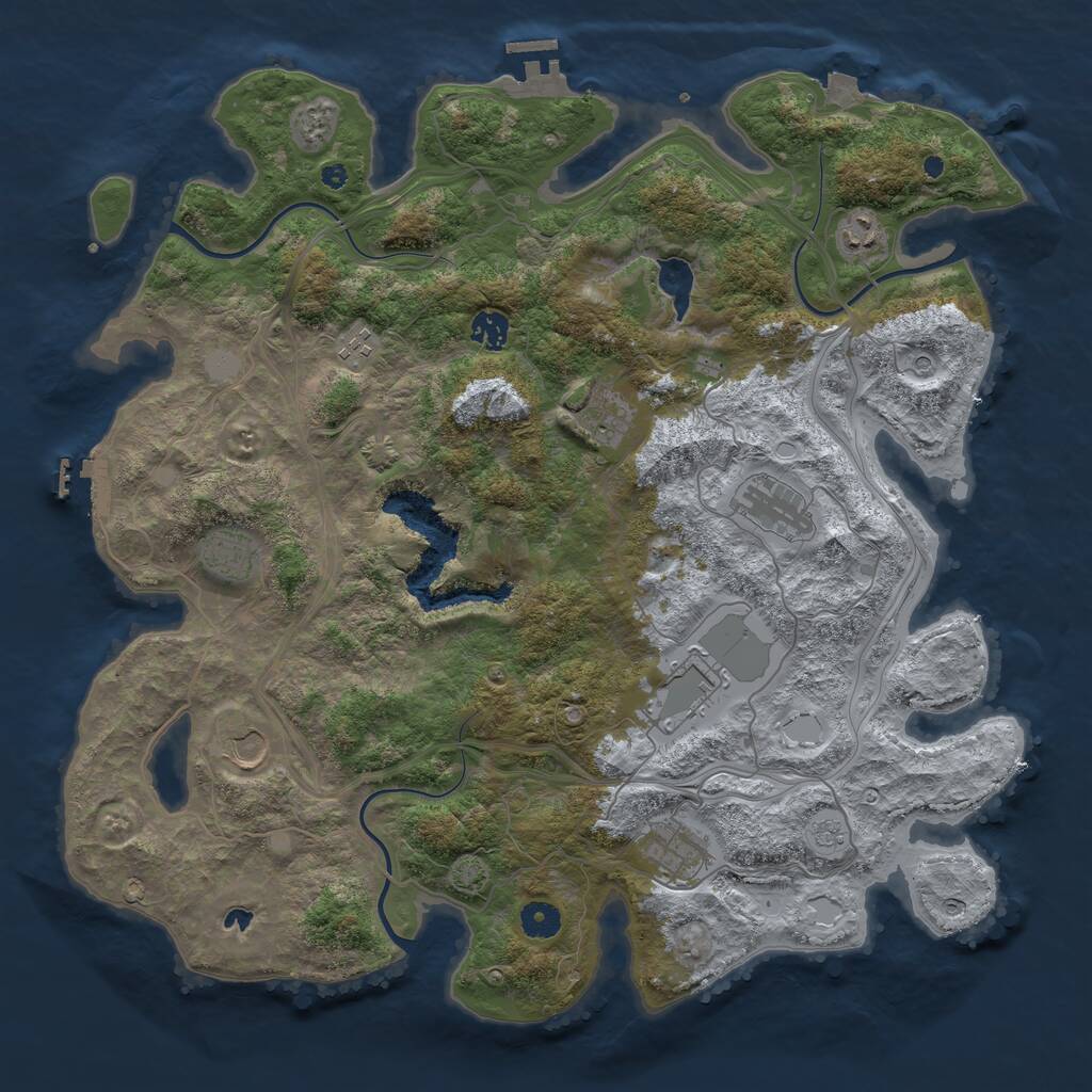 Rust Map: Procedural Map, Size: 4250, Seed: 91190247, 15 Monuments