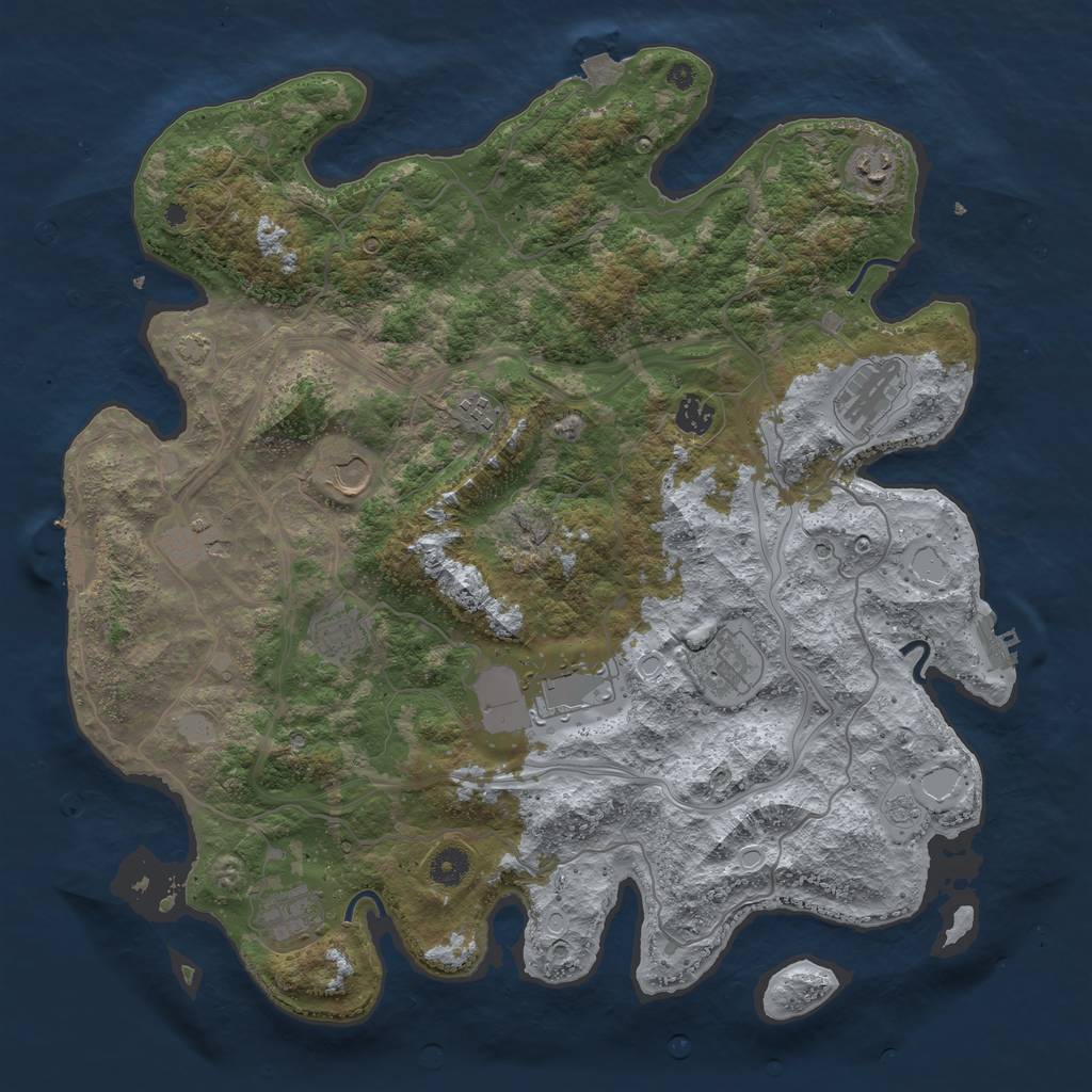 Rust Map: Procedural Map, Size: 4250, Seed: 801951701, 18 Monuments