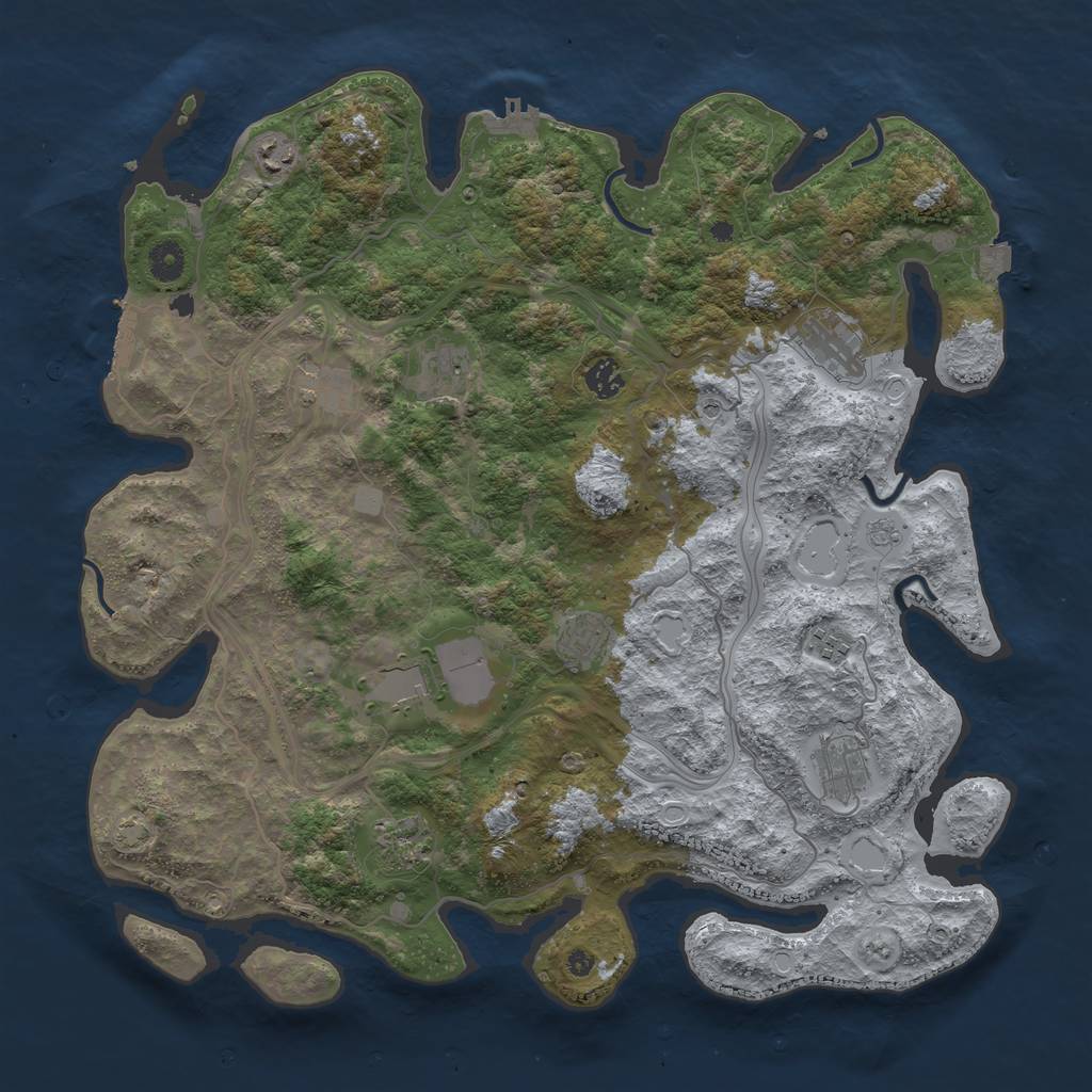 Rust Map: Procedural Map, Size: 4250, Seed: 941364394, 18 Monuments