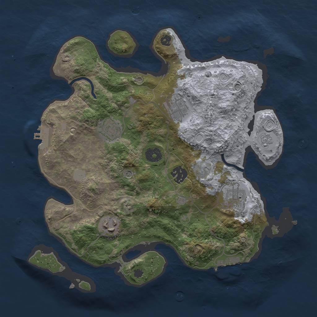 Rust Map: Procedural Map, Size: 3000, Seed: 159015, 12 Monuments
