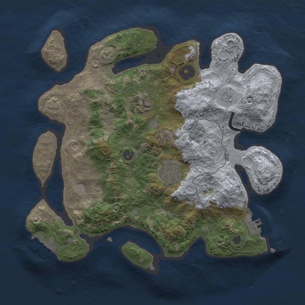 Rust Map: Procedural Map, Size: 3000, Seed: 420696969, 11 Monuments