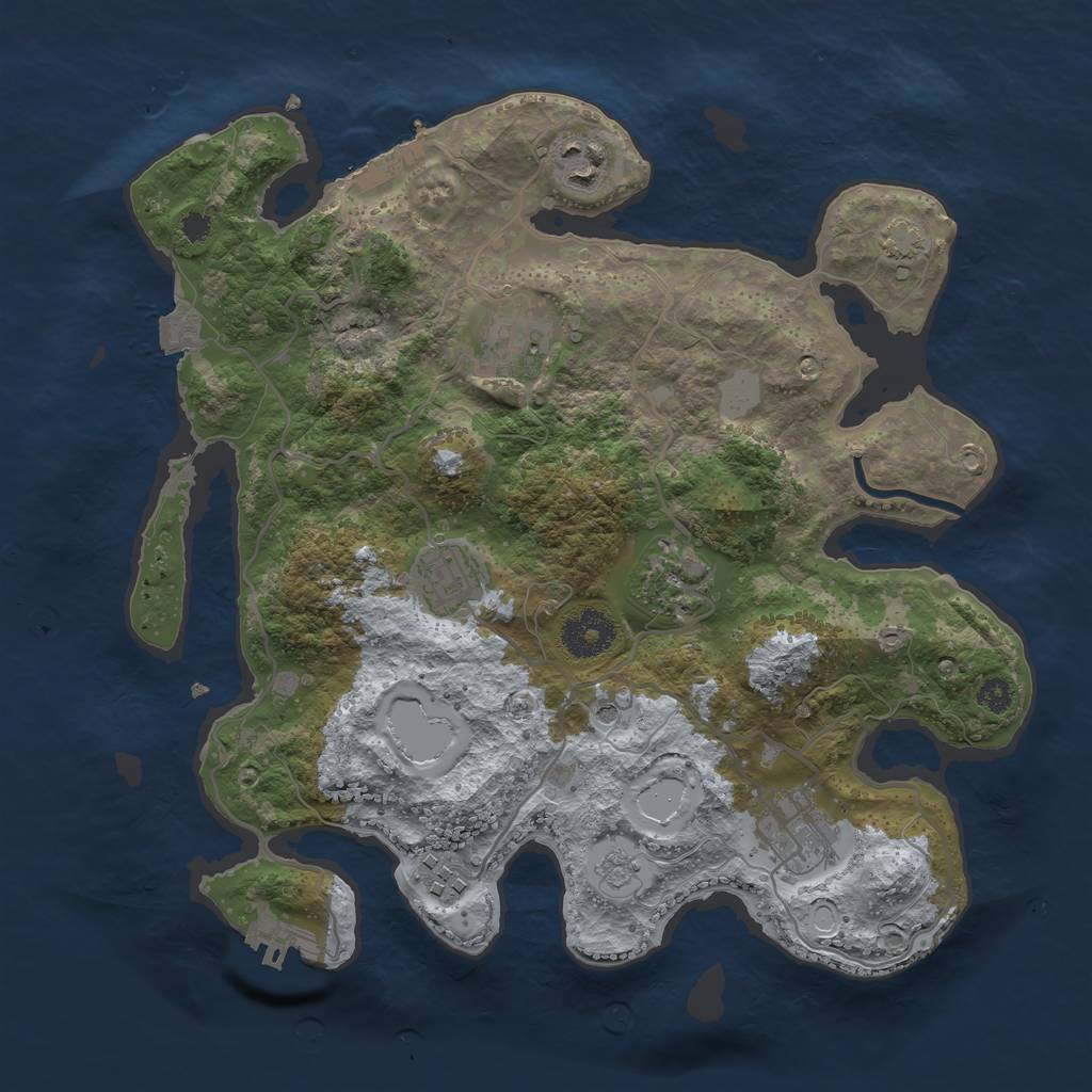 Rust Map: Procedural Map, Size: 3250, Seed: 1705628978, 14 Monuments