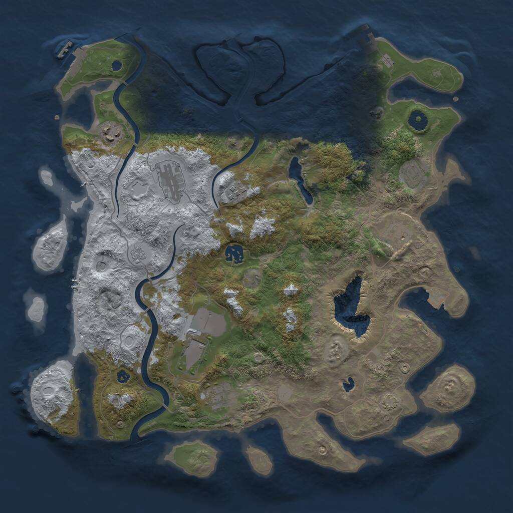 Rust Map: Procedural Map, Size: 4000, Seed: 274871100, 14 Monuments