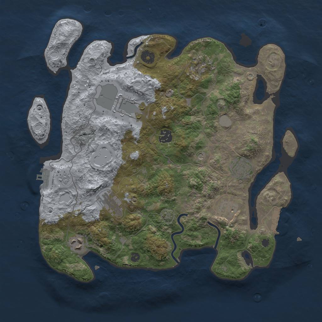 Rust Map: Procedural Map, Size: 3500, Seed: 566489, 15 Monuments