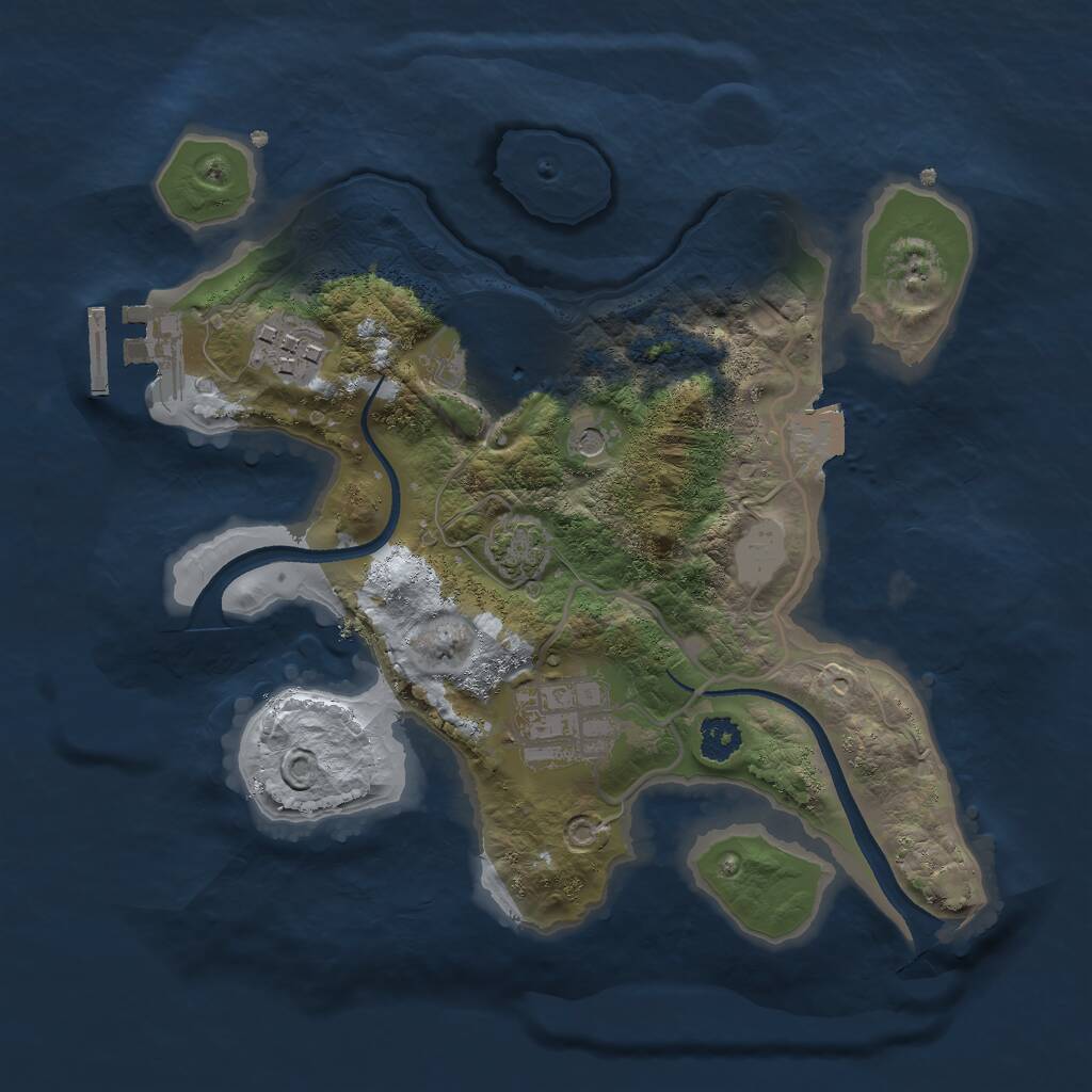 Rust Map: Procedural Map, Size: 2500, Seed: 261133177, 7 Monuments