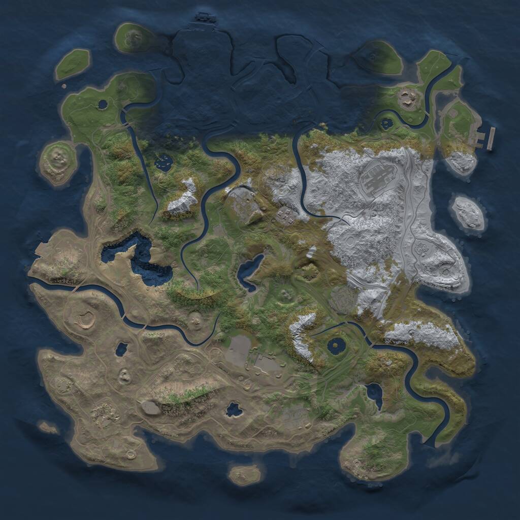Rust Map: Procedural Map, Size: 4500, Seed: 7861246, 16 Monuments
