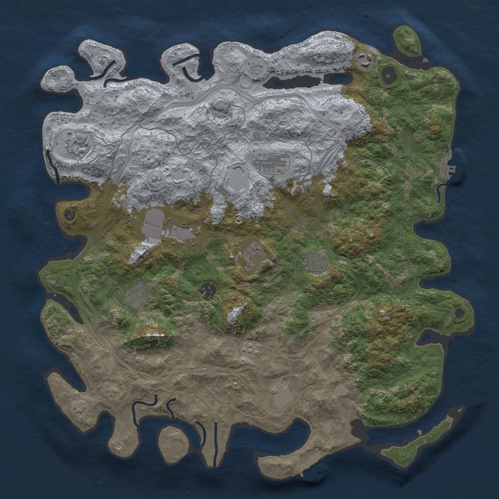 Rust Map: Procedural Map, Size: 4500, Seed: 34763231, 18 Monuments