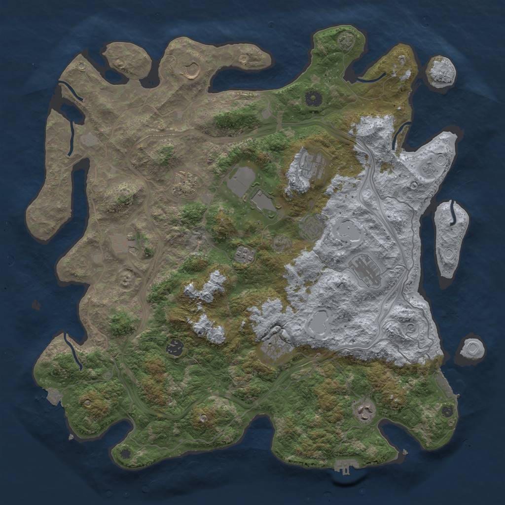 Rust Map: Procedural Map, Size: 4500, Seed: 726818479, 19 Monuments