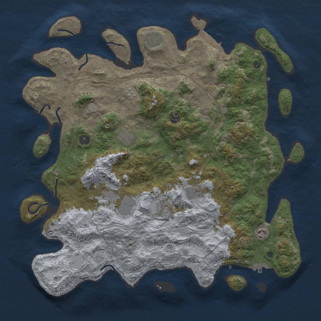 Rust Map: Procedural Map, Size: 4500, Seed: 1712019675, 15 Monuments
