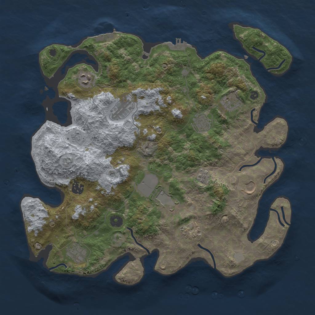 Rust Map: Procedural Map, Size: 3750, Seed: 19212697, 17 Monuments