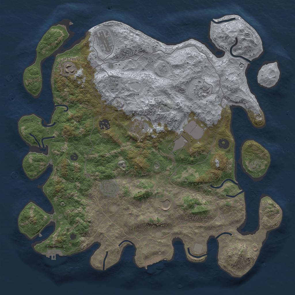 Rust Map: Procedural Map, Size: 4000, Seed: 212969259, 16 Monuments