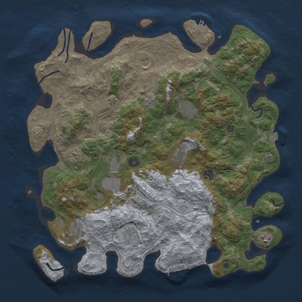 Rust Map: Procedural Map, Size: 4250, Seed: 2085309783, 18 Monuments