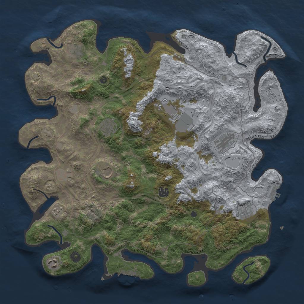 Rust Map: Procedural Map, Size: 4250, Seed: 2090728812, 18 Monuments