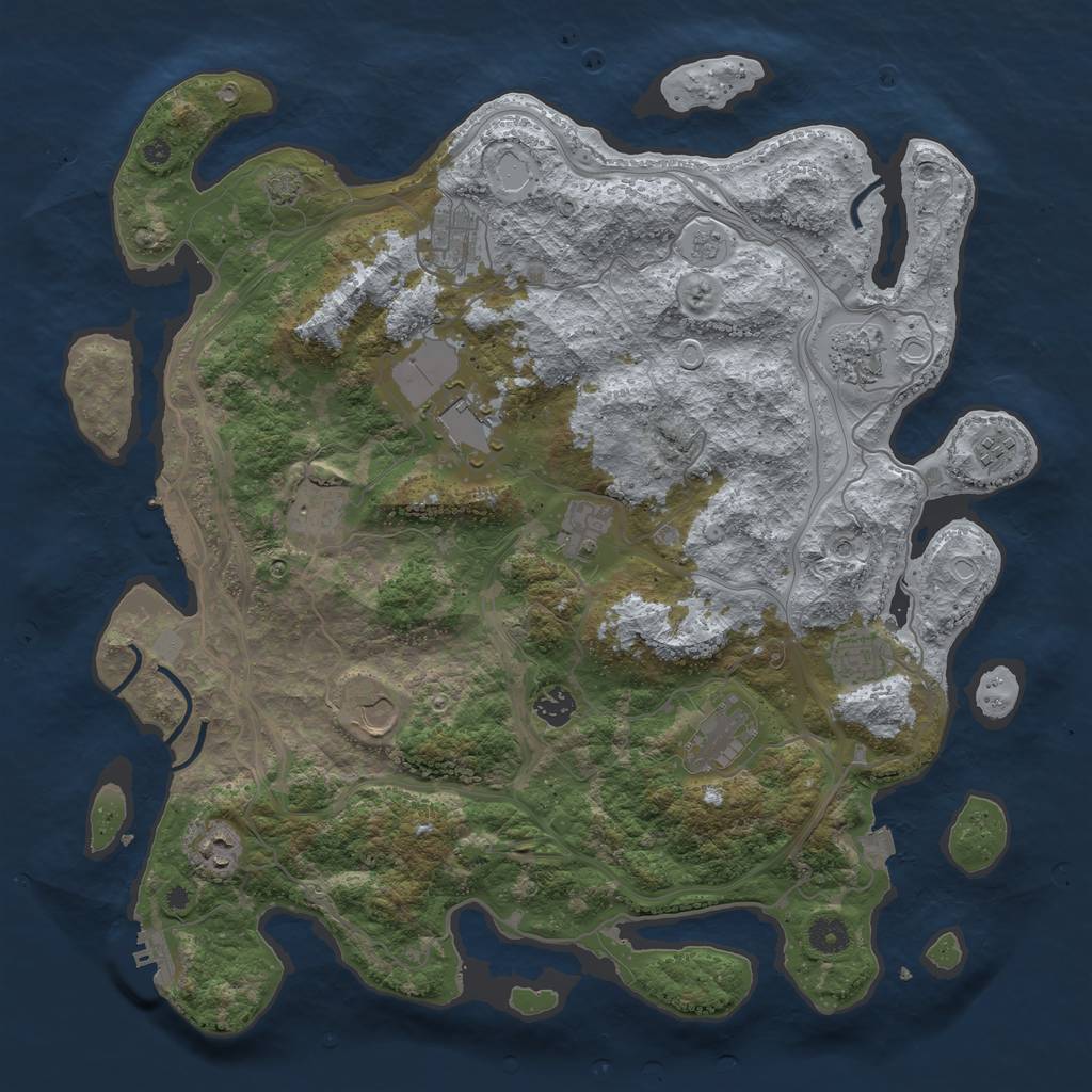 Rust Map: Procedural Map, Size: 4250, Seed: 985748642, 19 Monuments