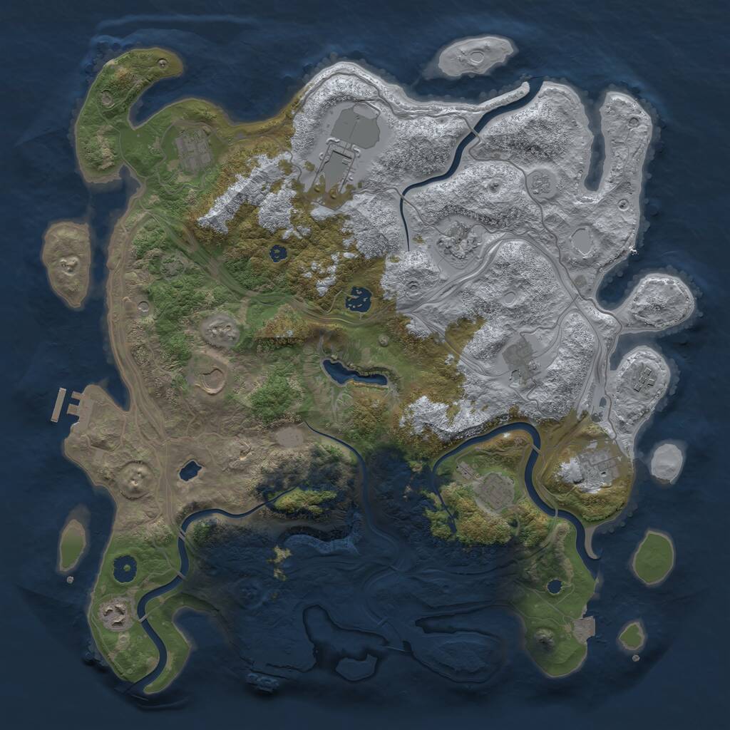 Rust Map: Procedural Map, Size: 4250, Seed: 985748642, 16 Monuments