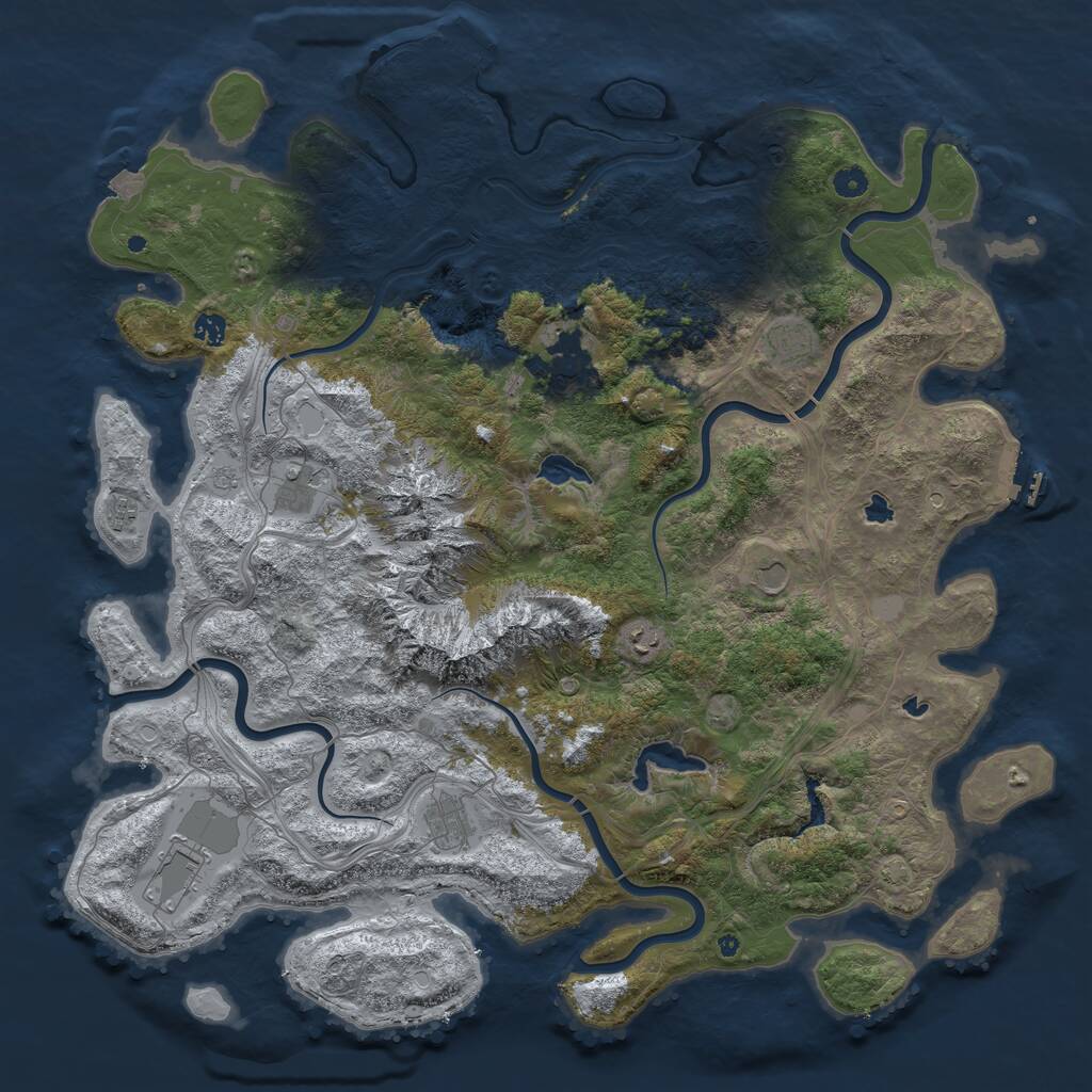 Rust Map: Procedural Map, Size: 5000, Seed: 13885, 15 Monuments