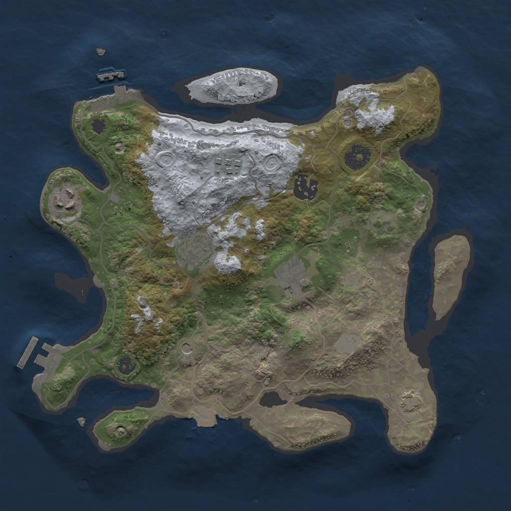 Rust Map: Procedural Map, Size: 3000, Seed: 26151, 12 Monuments