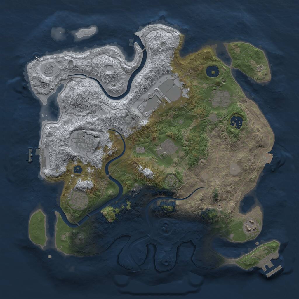 Rust Map: Procedural Map, Size: 3500, Seed: 8123845, 14 Monuments