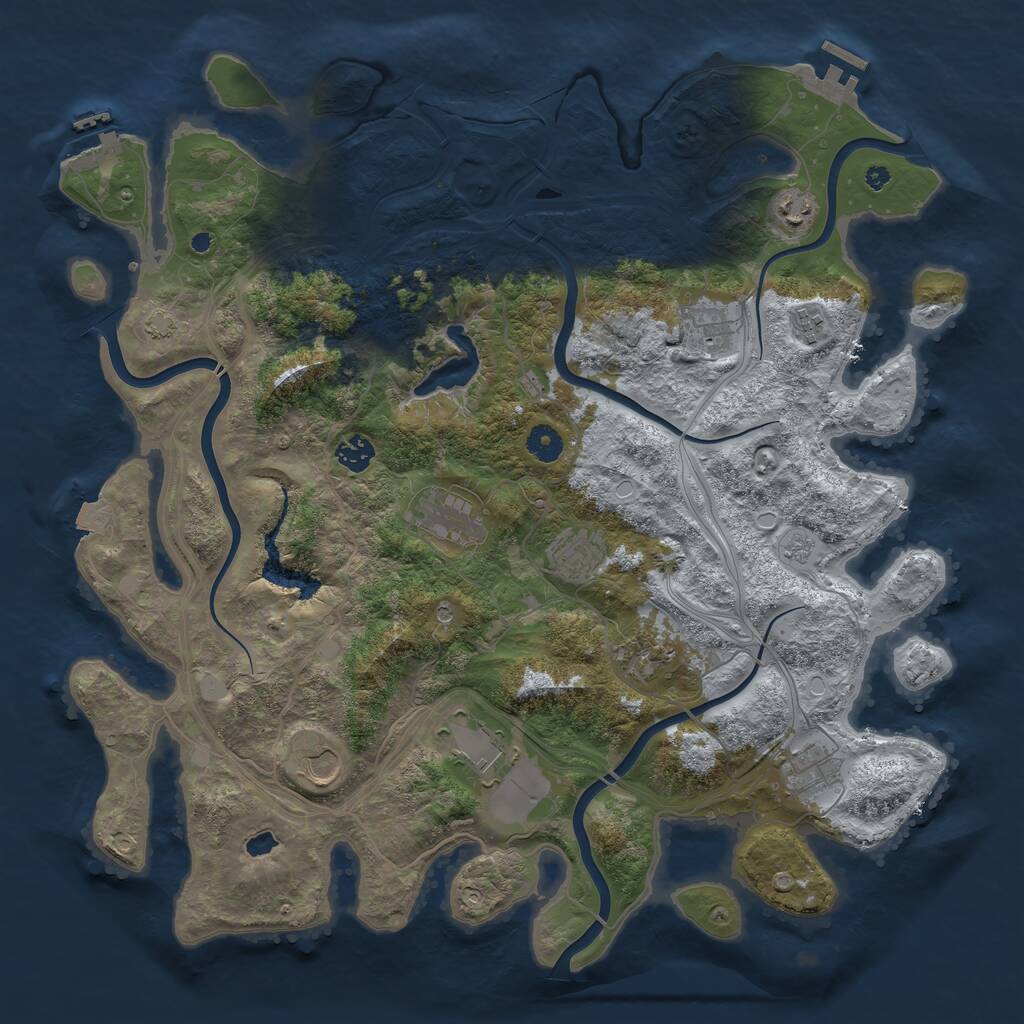 Rust Map: Procedural Map, Size: 4250, Seed: 1896092390, 16 Monuments