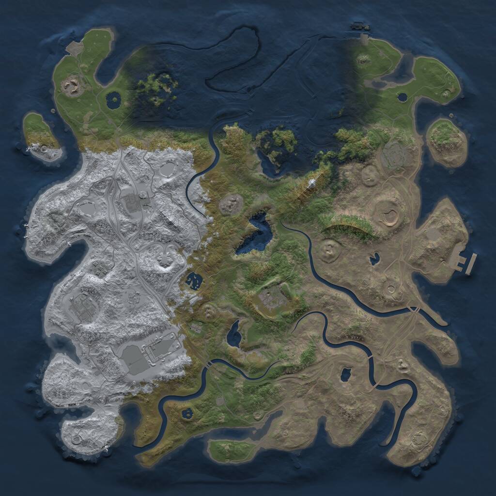 Rust Map: Procedural Map, Size: 4500, Seed: 335332846, 15 Monuments