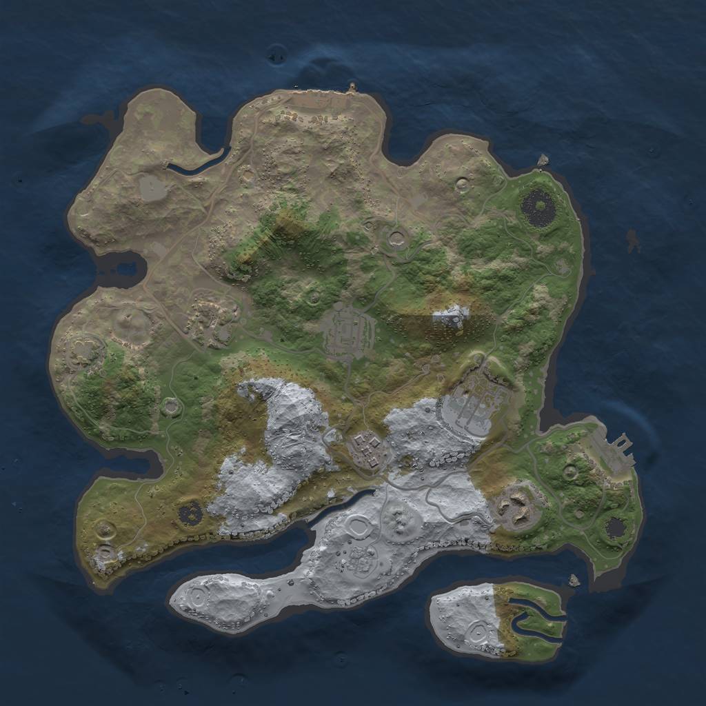 Rust Map: Procedural Map, Size: 3000, Seed: 1582049458, 13 Monuments