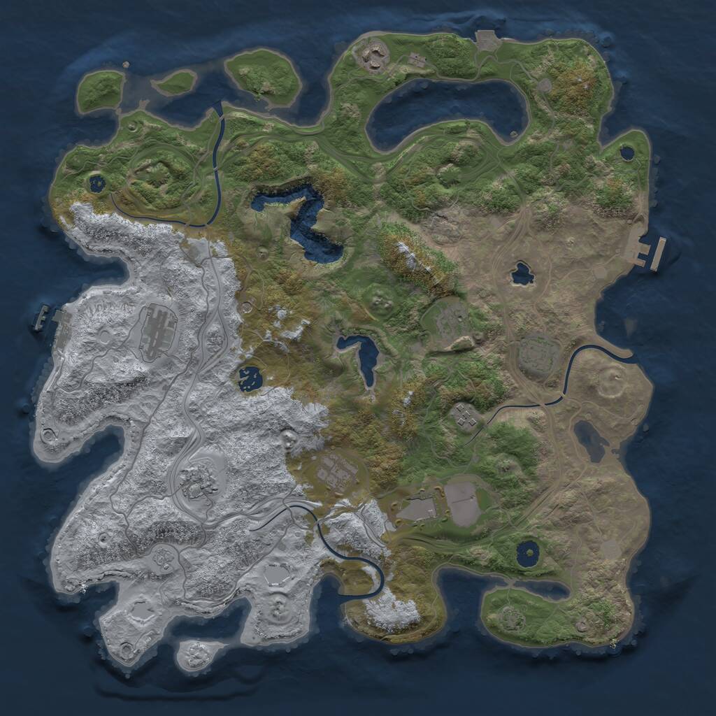 Rust Map: Procedural Map, Size: 4250, Seed: 931153772, 15 Monuments