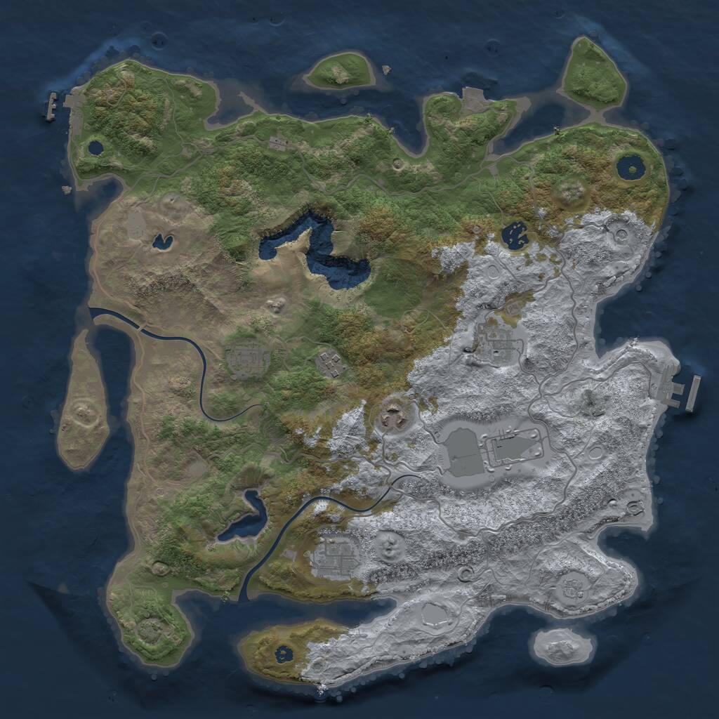 Rust Map: Procedural Map, Size: 4000, Seed: 937869505, 13 Monuments