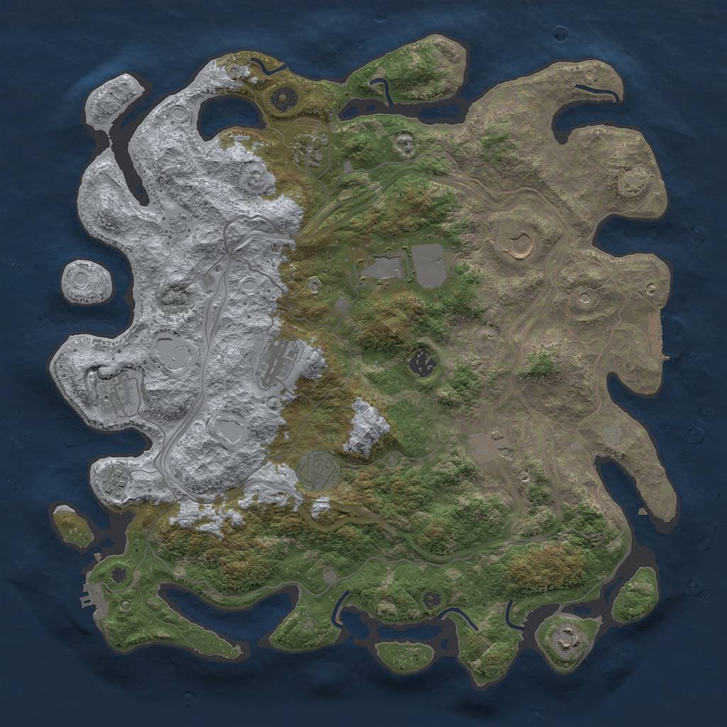 Rust Map: Procedural Map, Size: 4250, Seed: 1287881944, 18 Monuments