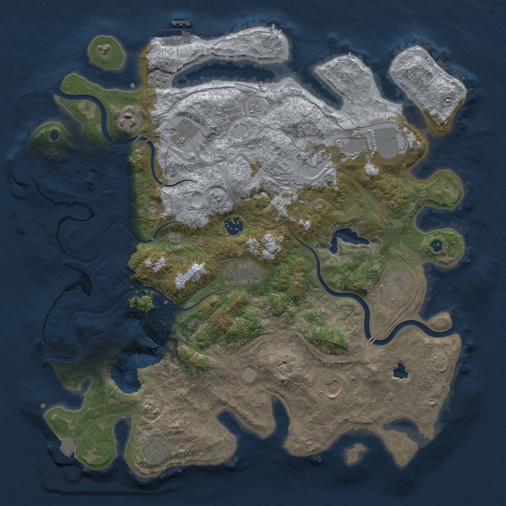 Rust Map: Procedural Map, Size: 4250, Seed: 2193417, 16 Monuments