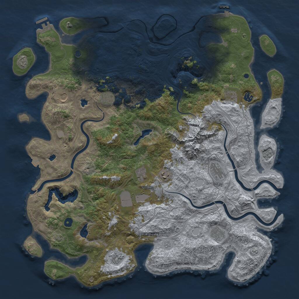 Rust Map: Procedural Map, Size: 5000, Seed: 10468, 17 Monuments