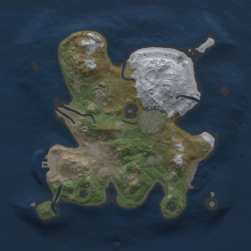 Rust Map: Procedural Map, Size: 2500, Seed: 814637142, 8 Monuments
