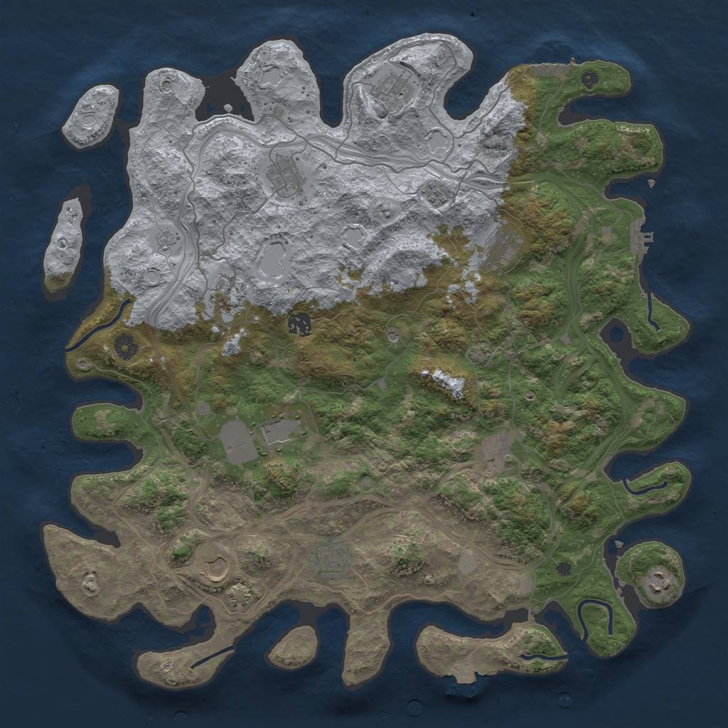 Rust Map: Procedural Map, Size: 4417, Seed: 468812615, 19 Monuments