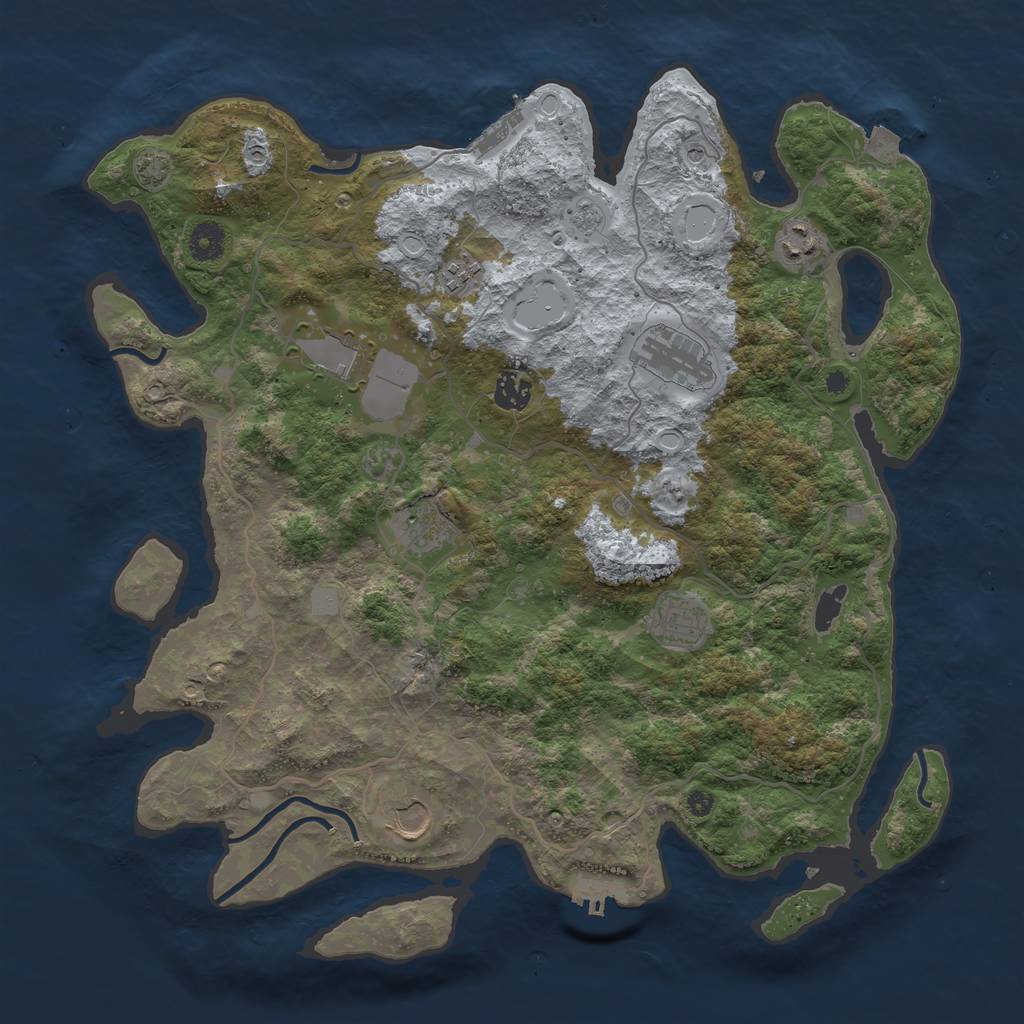 Rust Map: Procedural Map, Size: 4000, Seed: 935130832, 16 Monuments