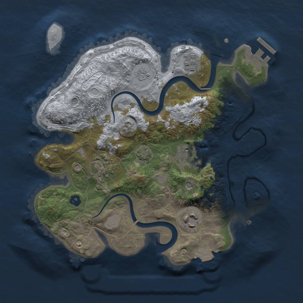 Rust Map: Procedural Map, Size: 2700, Seed: 1679, 9 Monuments