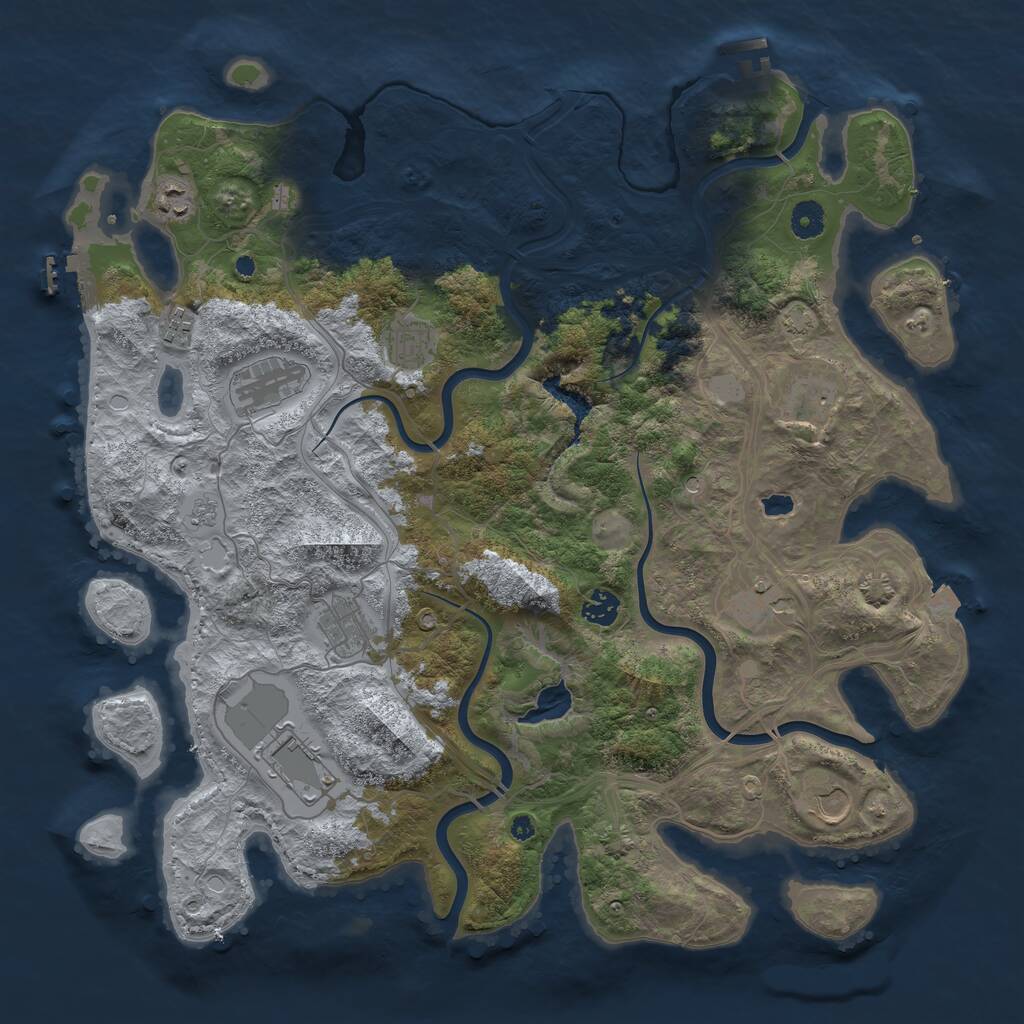 Rust Map: Procedural Map, Size: 4250, Seed: 1763475613, 16 Monuments