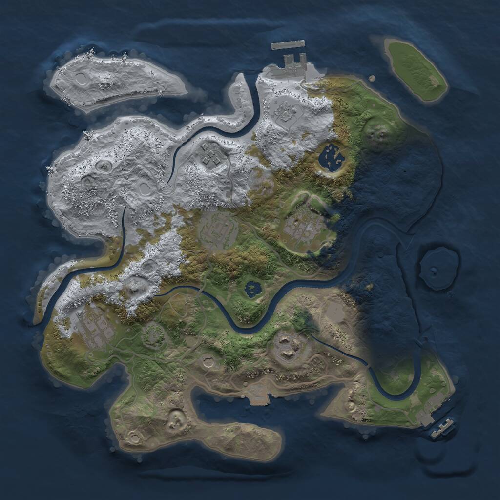 Rust Map: Procedural Map, Size: 3000, Seed: 13364, 12 Monuments