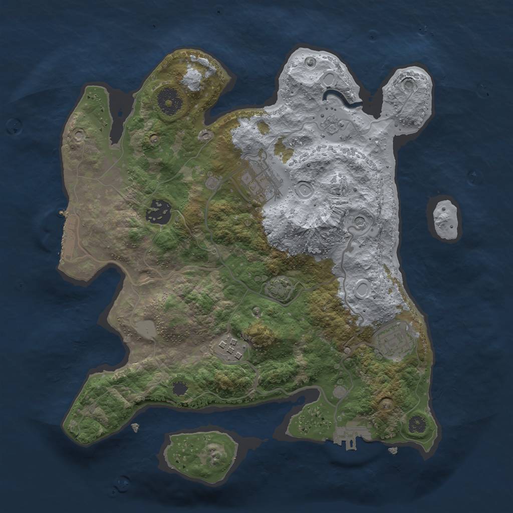 Rust Map: Procedural Map, Size: 3000, Seed: 27908, 12 Monuments