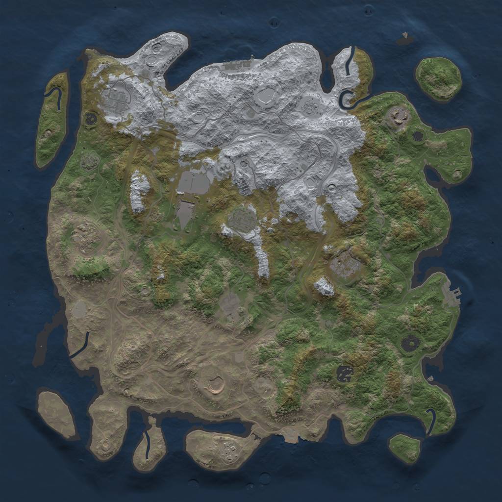 Rust Map: Procedural Map, Size: 4250, Seed: 2488340, 18 Monuments