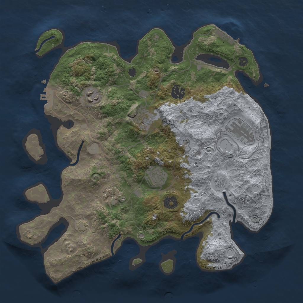 Rust Map: Procedural Map, Size: 3250, Seed: 1754964280, 14 Monuments