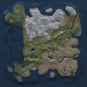 Thumbnail Rust Map: Procedural Map, Size: 4000, Seed: 16325, 15 Monuments