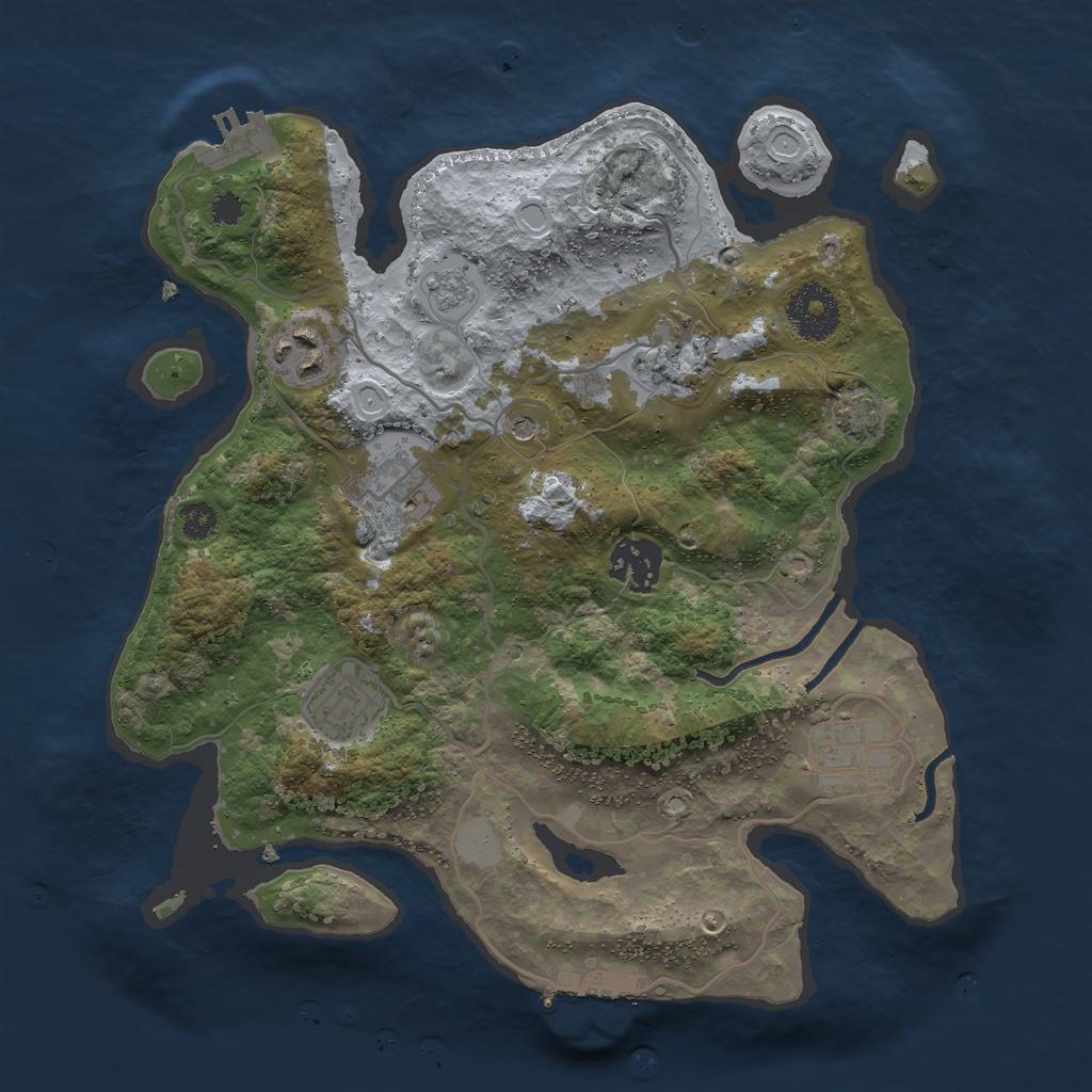 Rust Map: Procedural Map, Size: 3000, Seed: 65465158, 14 Monuments
