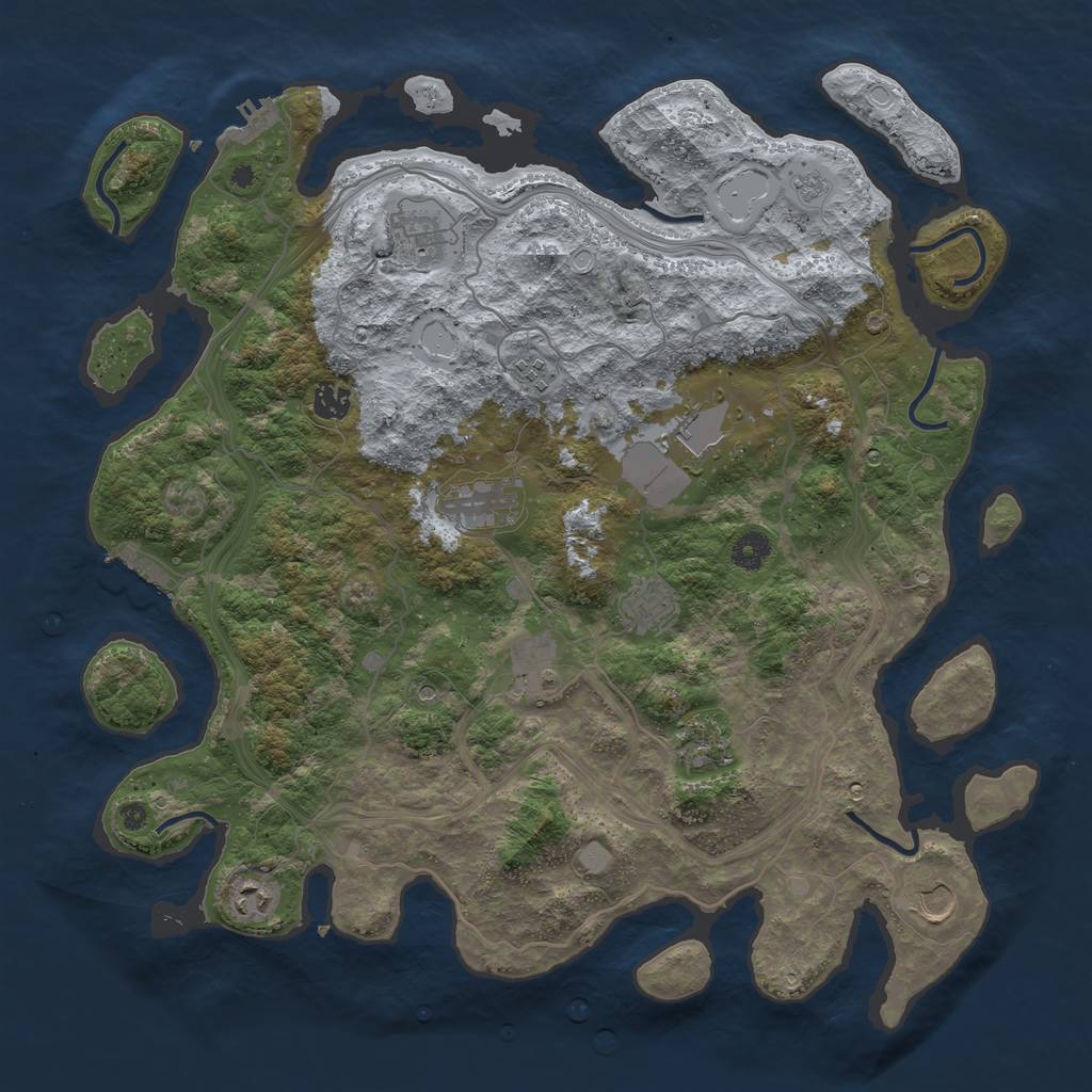 Rust Map: Procedural Map, Size: 4250, Seed: 1503491565, 17 Monuments
