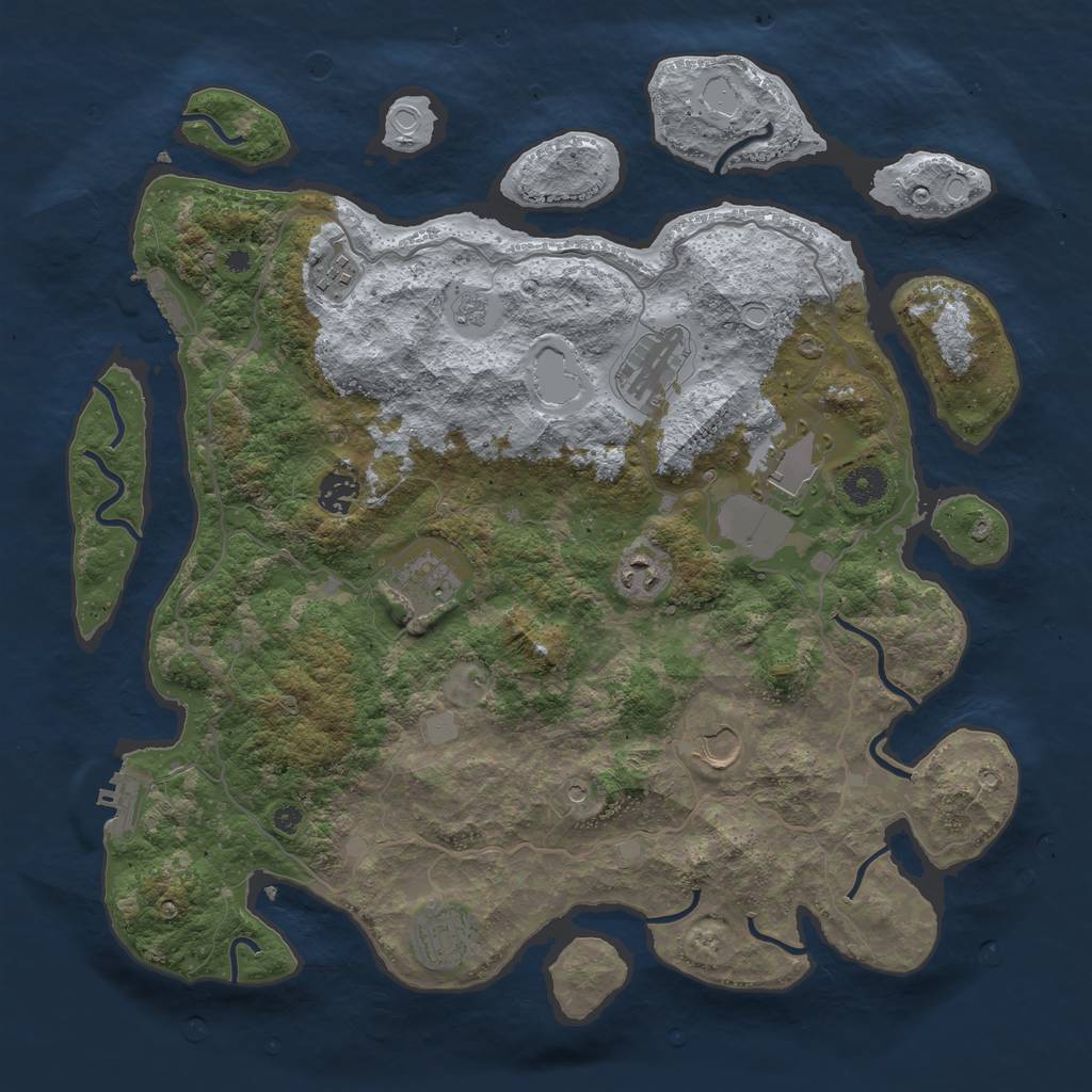 Rust Map: Procedural Map, Size: 4000, Seed: 297183968, 15 Monuments