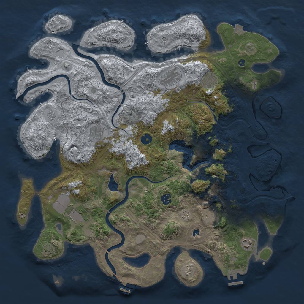 Rust Map: Procedural Map, Size: 4250, Seed: 235679143, 14 Monuments