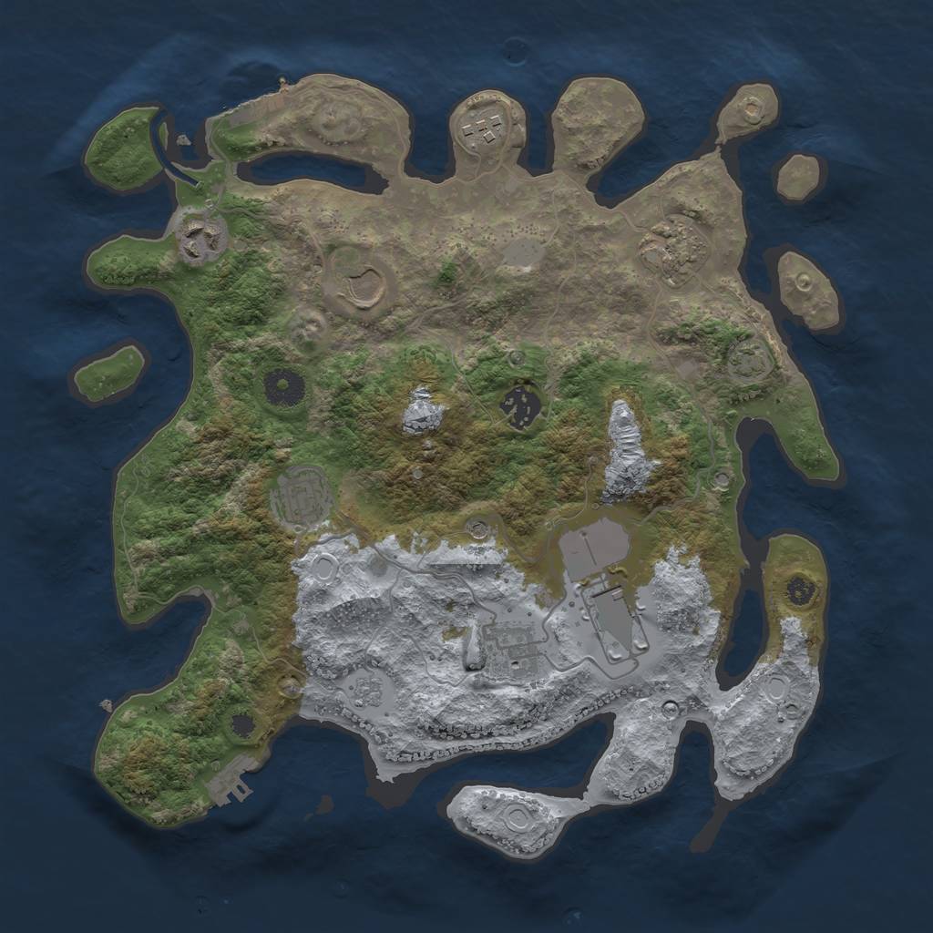 Rust Map: Procedural Map, Size: 3500, Seed: 1597544054, 16 Monuments