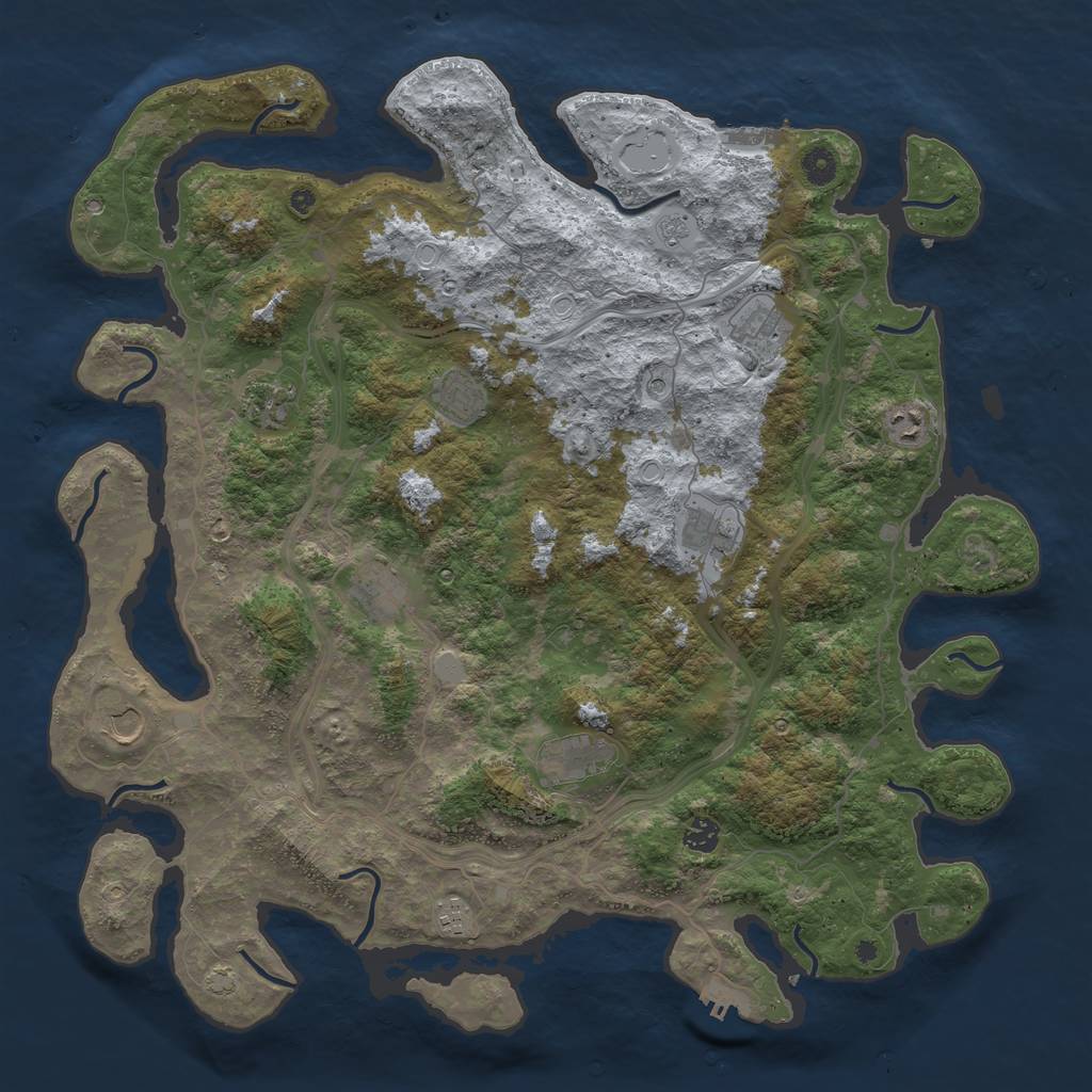 Rust Map: Procedural Map, Size: 4560, Seed: 458566774, 18 Monuments