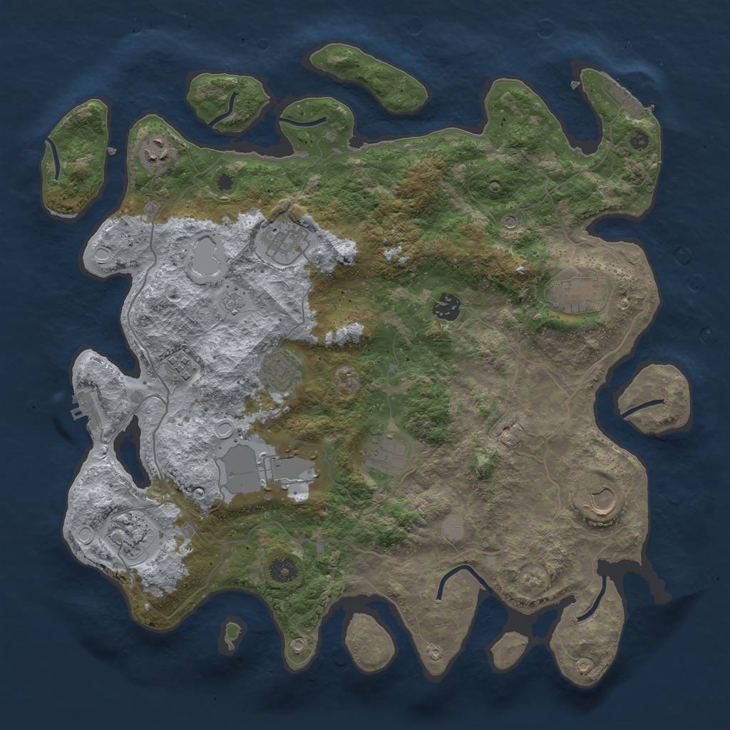 Rust Map: Procedural Map, Size: 4000, Seed: 930915, 17 Monuments