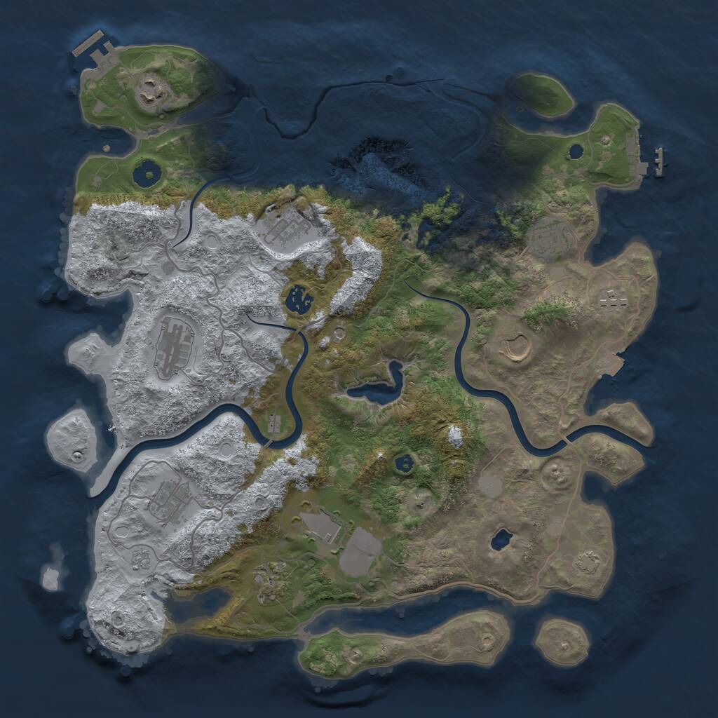 Rust Map: Procedural Map, Size: 4000, Seed: 997080, 16 Monuments