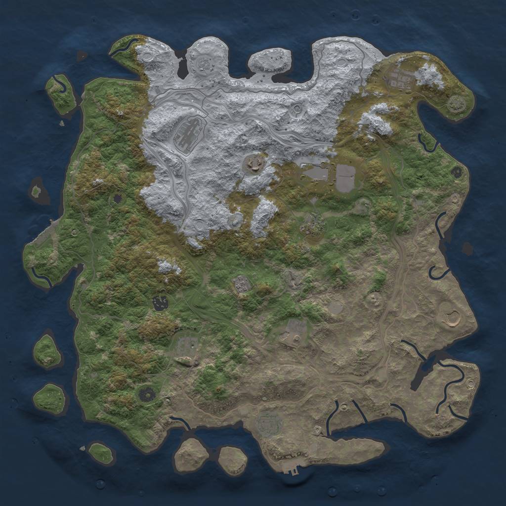 Rust Map: Procedural Map, Size: 4750, Seed: 115344, 19 Monuments