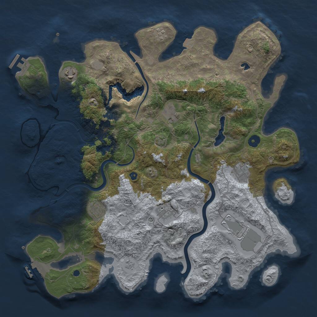 Rust Map: Procedural Map, Size: 4000, Seed: 723788, 13 Monuments